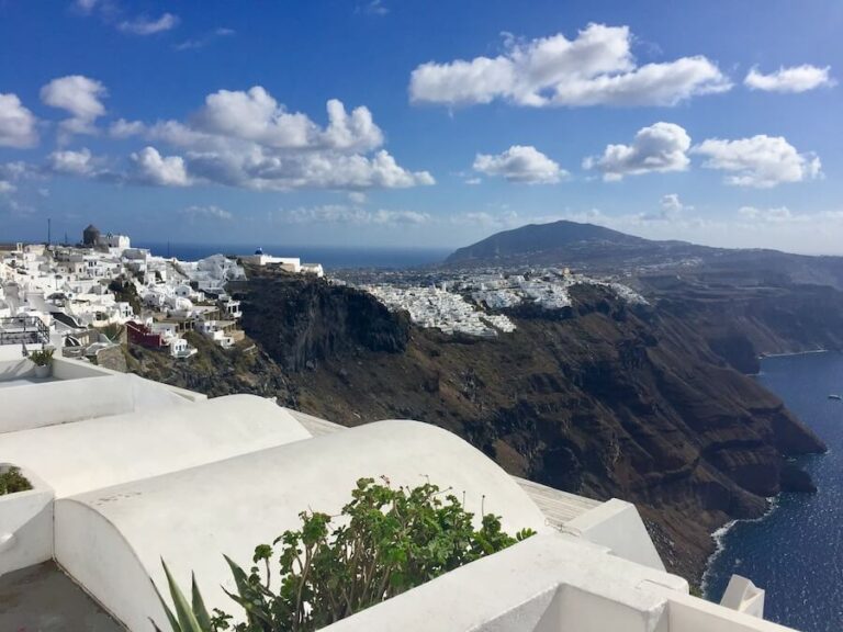 サントリーニ島ハイキングの景色