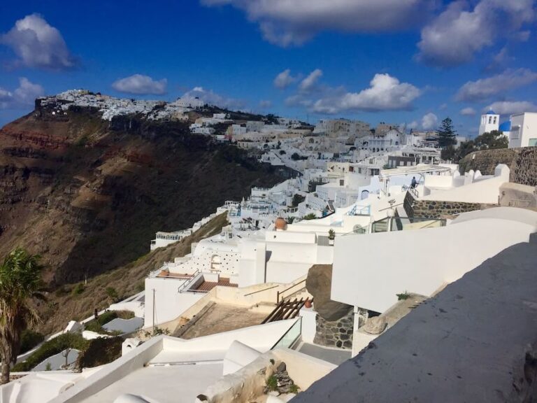 サントリーニ島ハイキングの景色