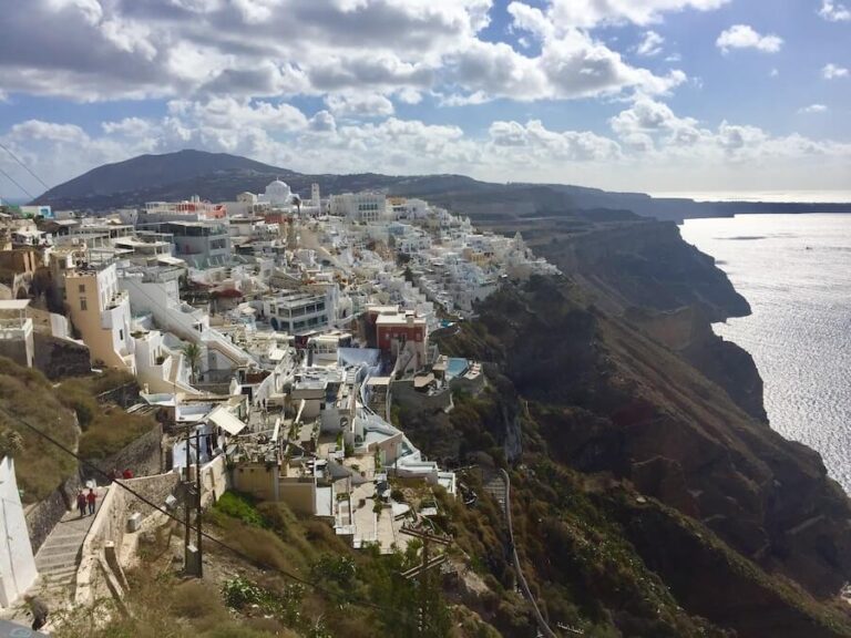 サントリーニ島ハイキングの景色